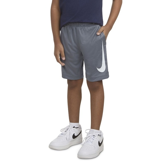 Nike Other - Nike Dri-Fit Boys NWT Cool Grey Swoosh Elastic Waistband Shorts Size 7/Large